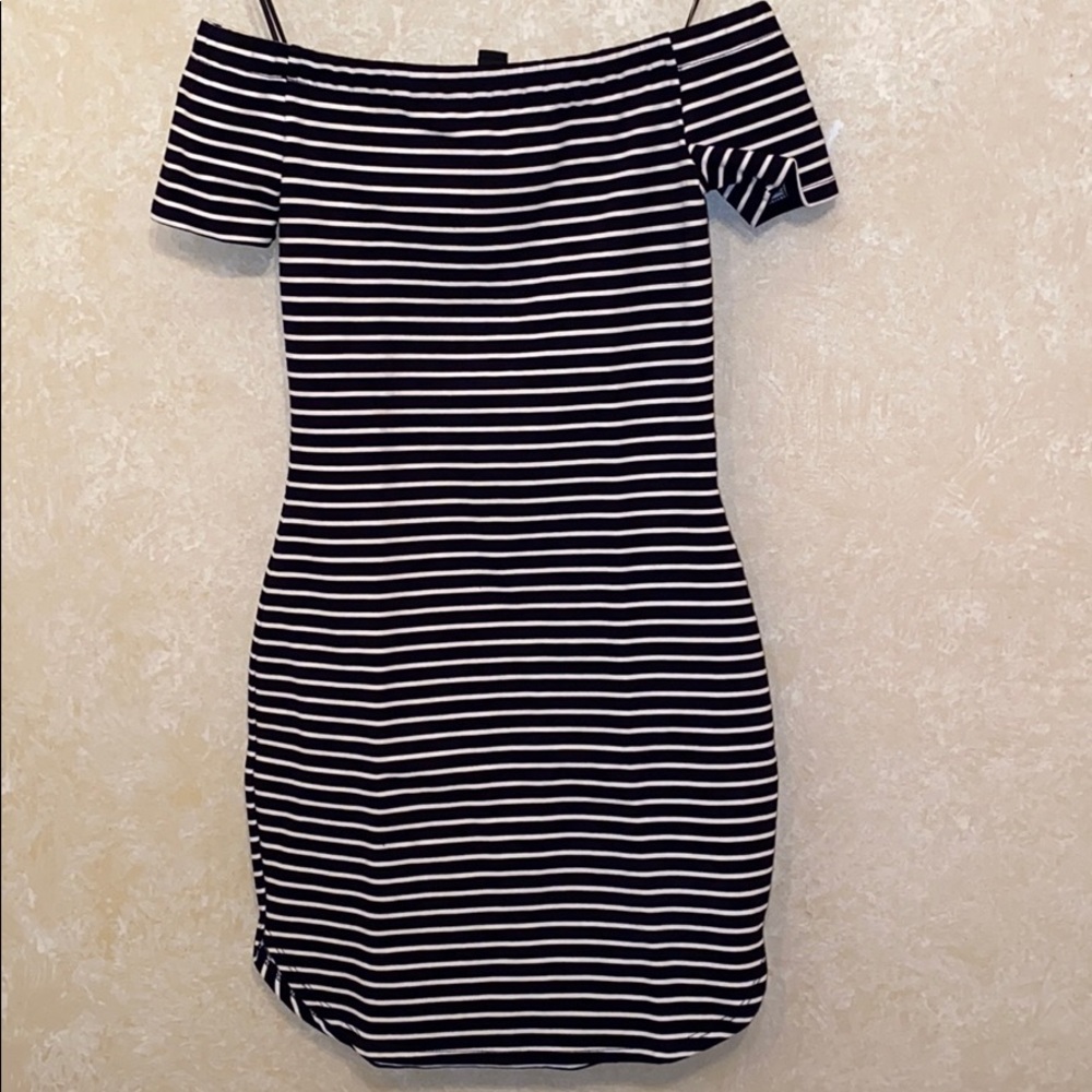 Striped Off the Shoulder Dress